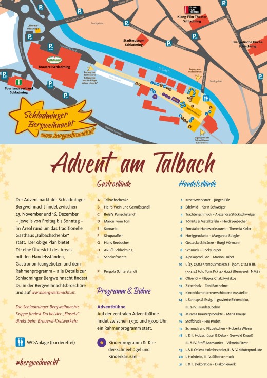 Plakat Schladminger Bergweihnacht - Advent am Talbach