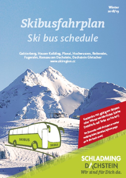 Titelseite Skibusfahrplan 2019 Region Schladming-Dachstein